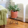 10" Wide Planter Pot Burnt Sienna Galvanized Steel with Black Wrought Iron Plant Stand - ACHLA Designs: No Assembly, Weather-Resistant - 3 of 4