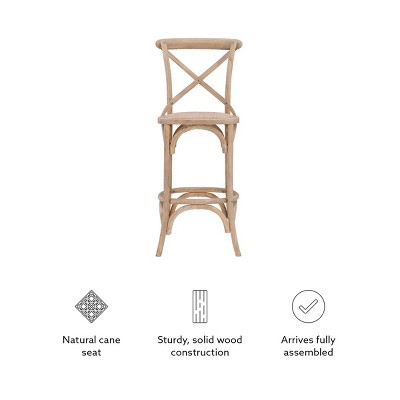 Roxy Coastal Gray Wash Vintage-Style Barstool 30"