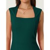 Hobemty Women's Sleeveless Square Neck Elegant Work Sheath Dress - 4 of 4