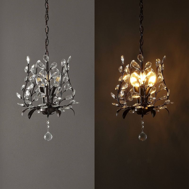 Contemporary Bohemian Iron/Acrylic LED Pendant Oil Rubbed Bronze/Clear - JONATHAN Y, 5 of 11