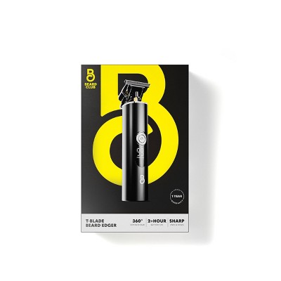Beard Club T-Blade Beard Edger Trimmer: Battery Powered, For All Hair Types, With 5 Pieces