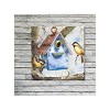 Cottage Garden West of The Wind Winter Home Blue, Yellow, Brown 24 x 24 Inch Waterproof Gallery Wrapped Canvas, Outdoor Garden, Yard, Patio All - 2 of 2