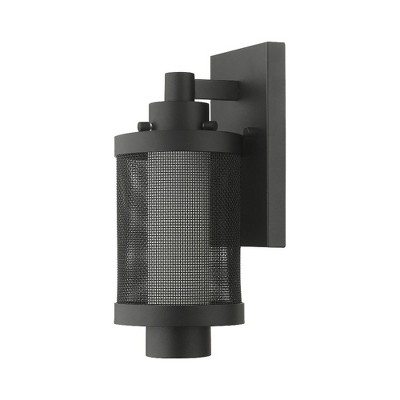 Textured Black Stainless Steel Mesh Outdoor Wall Lantern