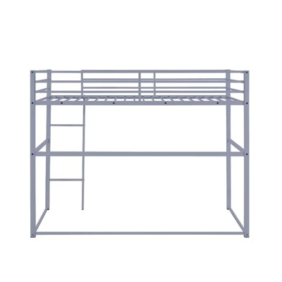 AZL1 Life Concept Beds Metal Loft Room-Saving Frame Sturdy and Secure Safety Guard Rails Durability for Kids Room, Gray, 77.36"*41.34"*62.2"