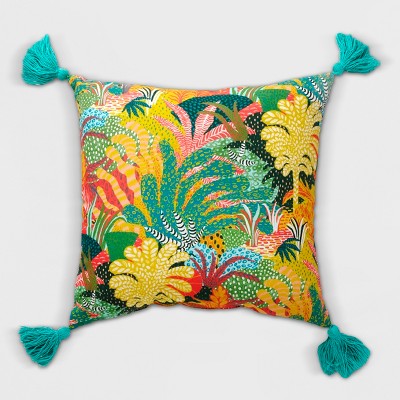 Tassel Outdoor Pillow Yellow/Green 