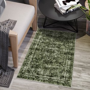 Vintage Boho Area Rug , Non-Slip, Washable, Soft, Short Pile, Non-Shedding Floor Carpet for Living Room,Bedroom Office - 1 of 4