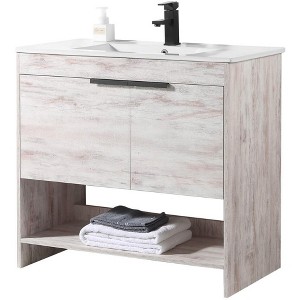 Fine Fixtures Phoenix Bathroom Vanity with White Ceramic Sink - Full Assembly Required - 1 of 4