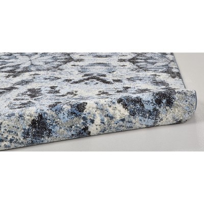 Ainsley Gray and Blue Abstract Cotton Area Rug