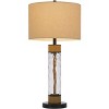 Cal Lighting BO-3132TB 150W 3 Way Bartow Glass/Metal Table Lamp with Burlap Design and Drum Burlap Shade - 3 of 4