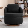 Oversized Swivel Chairs Barrel Armchair Linen Swivel Accent Chair For Living Room Swivel Occasional Chair With Solid Wood Base-Maison Boucle‎ - 2 of 4