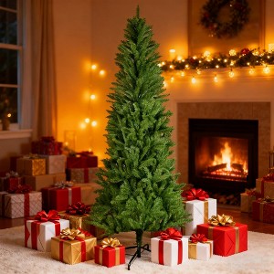 6FT Classic Pencil Christmas Tree is an 72-inch classic pencil-shaped Christmas tree suitable for both Halloween and Christmas. - 1 of 4
