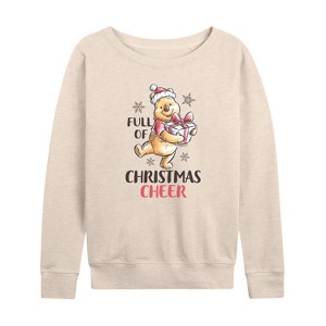 Women's - Winnie the Pooh - Full of Christmas Cheer Lightweight French Terry Wide Neck Long Sleeve Shirt - 1 of 4