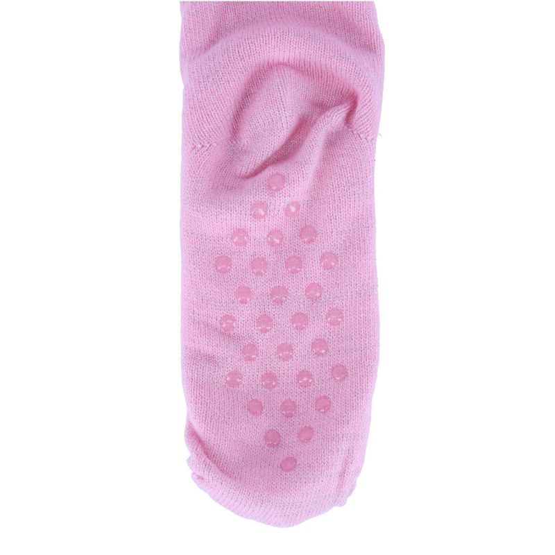 CTM Women's Solid Sparkly Plush High Pile Fleece Lined Slipper Socks, 2 of 3