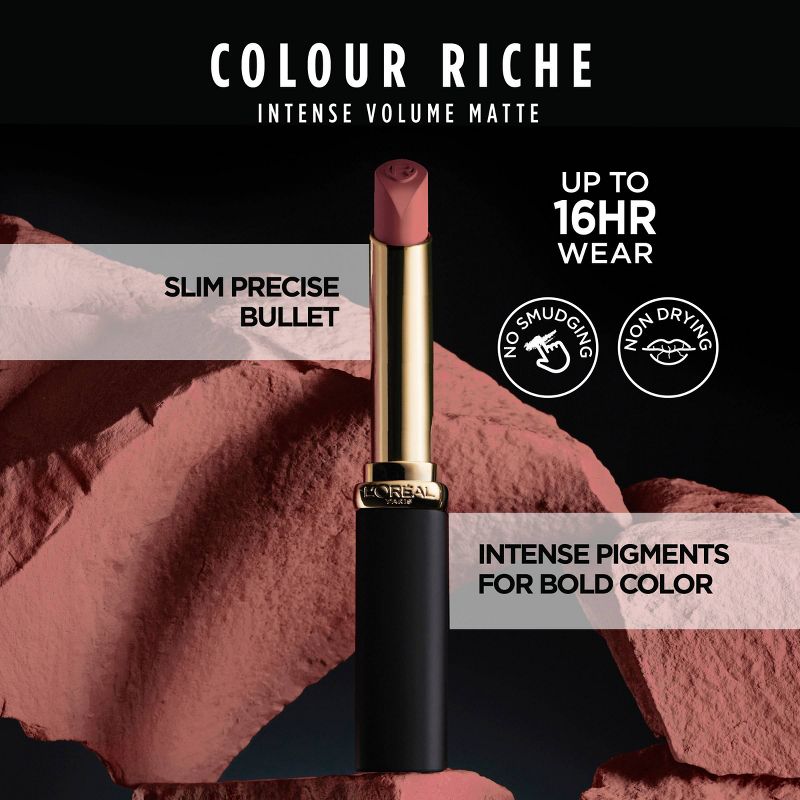 L'Oreal Paris Colour Riche Voluminous Matte Lipstick - 0.06oz, 4 of 8