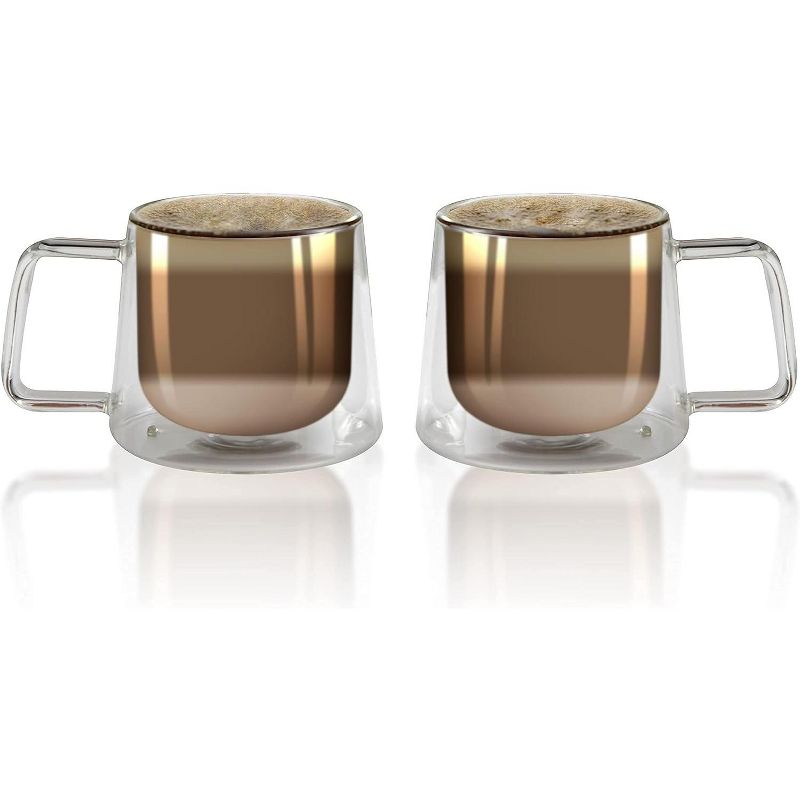 LEMONSODA Double Walled Glass Coffee Drink Mug with Handle - Set of 2 (250 mL / 8.5 fl. oz), 4 of 5
