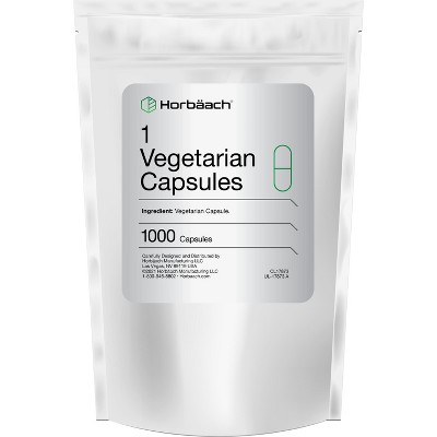 Horbaach Empty Vegetarian Capsules Size 1 | 1000 Count