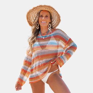 Women's Vibrant Crochet Beach Cover Up - Cupshe - 1 of 4