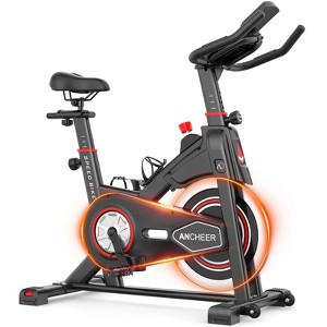 ANCHEER Exercise Bike, Stationary bike for home with Resistance, Indoor Bike with Tablet Holder, LCD Monitor, 7 Seat Adjustment for Cardio Workout - 1 of 4
