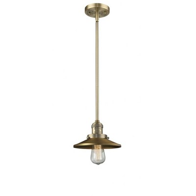 Railroad - 1 Light Stem Hung Mini Pendant In Traditional Style-8 Inches Tall and 8 Inches Wide