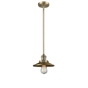 Railroad - 1 Light Stem Hung Mini Pendant In Traditional Style-8 Inches Tall and 8 Inches Wide - 1 of 1