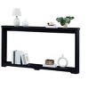 APRILSOUL70.1"corrugated texture storage table for entranceways, narrow wooden console sofa table - 4 of 4