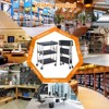 Heavy Duty 3-Shelf Rolling Cart, Commercial Foldable Utility Cart with Wheels, 330 Lbs Capacity, Collapsible Service Cart for Foodservice, Garage - 3 of 4
