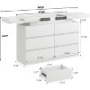 Dyoney 6-drawer dual vanity with power socket and LED lights, spacious storage cabinet with top storage, charging dock - 3 of 4