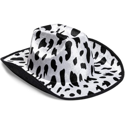 Zodaca Fun Cow Print Cowboy Cowgirl Hat for Halloween Costume Party Hat, 14 x 11 x 5 in