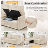 Buenhomino Modern Corduroy Upholstered Convertible Sofa with Pull Out Sleep Couch Bed and Hidden Storage for Compact Space Living Room,Beige - 3 of 4