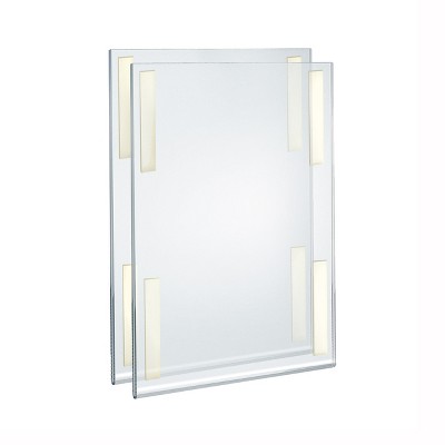 Clear Acrylic Floating Wall Sign Holder Frame, 17" x 11", 2-Pack