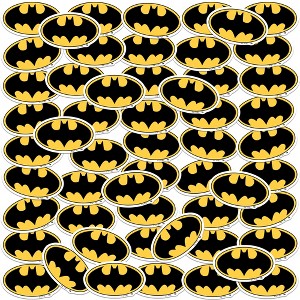 Batman Bat Logo 50ct Vinyl Large Deluxe Stickers Variety Pack - 1 of 3