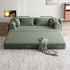 78.7"W Convertible Sleeper Sofa Bed, Chenille Folding Floor Couch with Pillows & Side Pocket (No Assembly) - ModernLuxe - 4 of 4