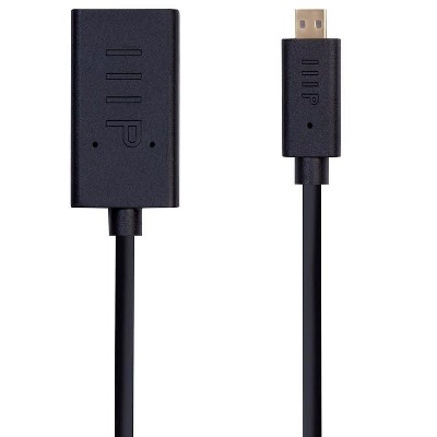 Monoprice HDMI Female to Micro HDMI Male Passive Cable - 6 Inch - Black | High Speed, Small Diameter, 4K@60Hz, 18Gbps, 40AWG, Compatible with Gopro