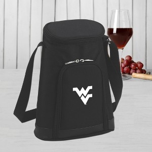 NCAA West Virginia Mountaineers Stylish 2 Bottle Insulated Wine Tote Bag with Cheese Board, Knife and Corkscrew - 1 of 3