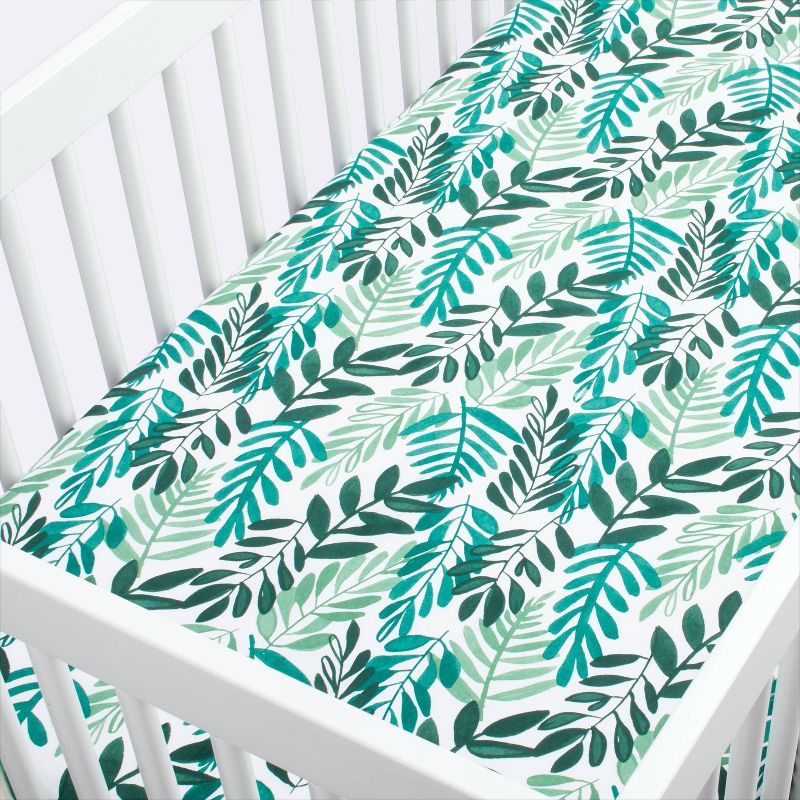 Crib Fitted Sheet - Cloud Island&#8482; Green, 4 of 7