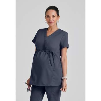 Grey's Anatomy by Barco - Classic Women's Lilah 2-Pocket Mock Wrap Maternity Scrub Top