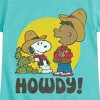 Girls' - Peanuts - Franklin And Snoopy Howdy Fitted Short Sleeve Graphic T-Shirt - 2 of 4