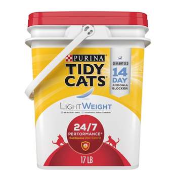 Tidy Cats Light Weight Dust Free Clumping Cat Litter LightWeight 24/7 Performance Multi Cat Litter - 17lb Pail