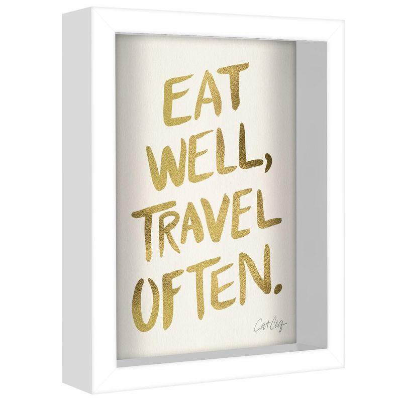 Americanflat Minimalist Motivational Eat Well Travel Often' By Cat Coquillette Shadow Box Framed Wall Art Home Decor, 3 of 10