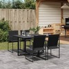 vidaXL Patio Dining Set Table and Chair Garden Outdoor Furniture Black Textilene - 2 of 4