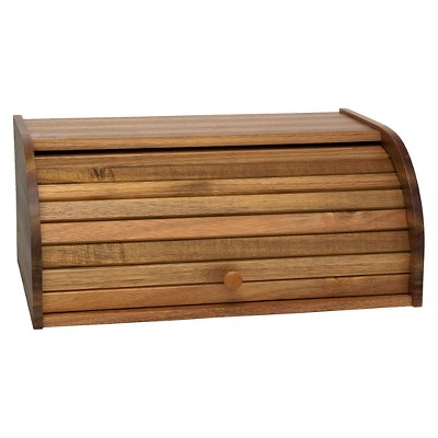 Lipper Acacia Rolltop Bread Box