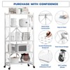 SKONYON 5-Tier Foldable Storage Shelves Adjustable Organizer Rack with Wheels - 4 of 4