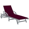 vidaXL Patio Lounge Chair Outdoor Sunbed Folding Sunlounger Solid Acacia Wood - Wine Red - 2 of 4