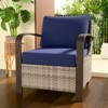 EAGLE PEAK Coastal Vista Patio Chair with Cushions, Outdoor Ratten Wicker Lounge Chair with Deep Seating - 2 of 4