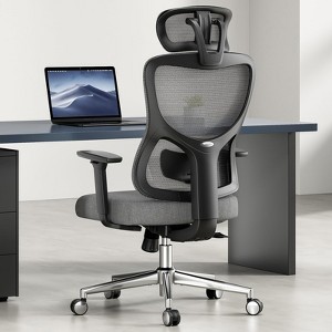 Lirago Ergo High-Back Mesh Chair w/3D Armrests & Adjustable Headrest/Lumbar - Black - 1 of 4