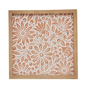 VIP Wood 13.5 in. Orange Floral Wall Frame - 1 of 2