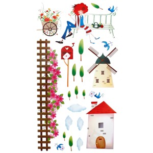 Slickblue Without Word Romantic Scene Wall Decals - Waterproof Vinyl Stickers for Creating a Cozy Atmosphere - 1 of 3