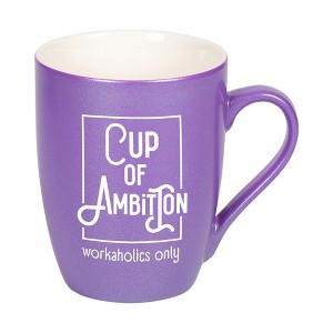 Elanze Designs Cup Of Ambition Workaholic Only Passion Purple 10 ounce New Bone China Coffee Cup Mug - 1 of 4