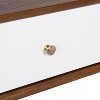 Kate and Laurel Finco Rectangle Wood Console Table, 36x12x30, Walnut Brown and White - 4 of 4