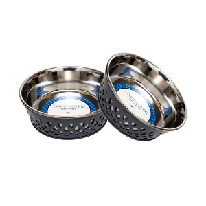 Country Living Set of 2 Farmhouse-Style Stainless Steel Dog Bowls – Available in 2 Sizes & 5 Colors - 1 of 4